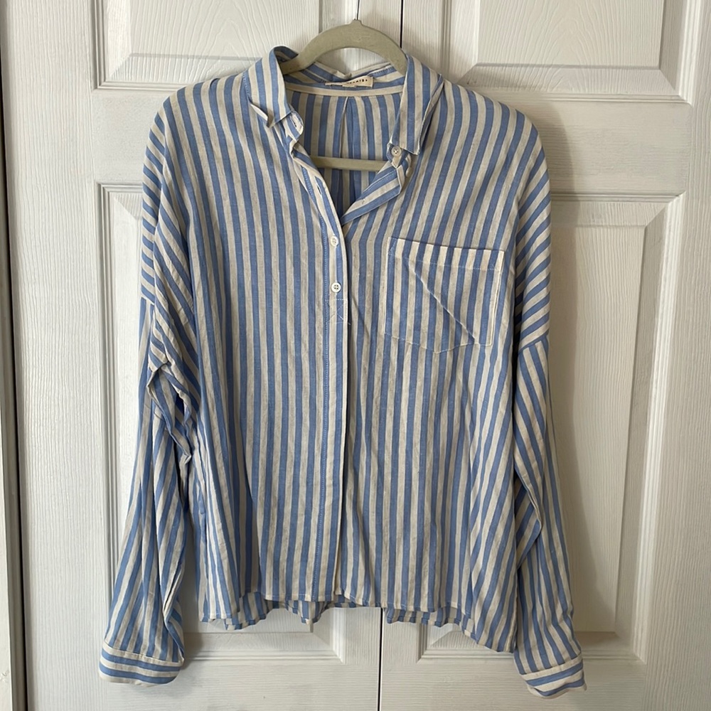 LA hearts Striped Long Sleeve collared shirt